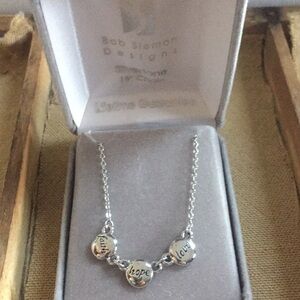 Bob Siemon Designs Chain Necklace Faith Love Hope